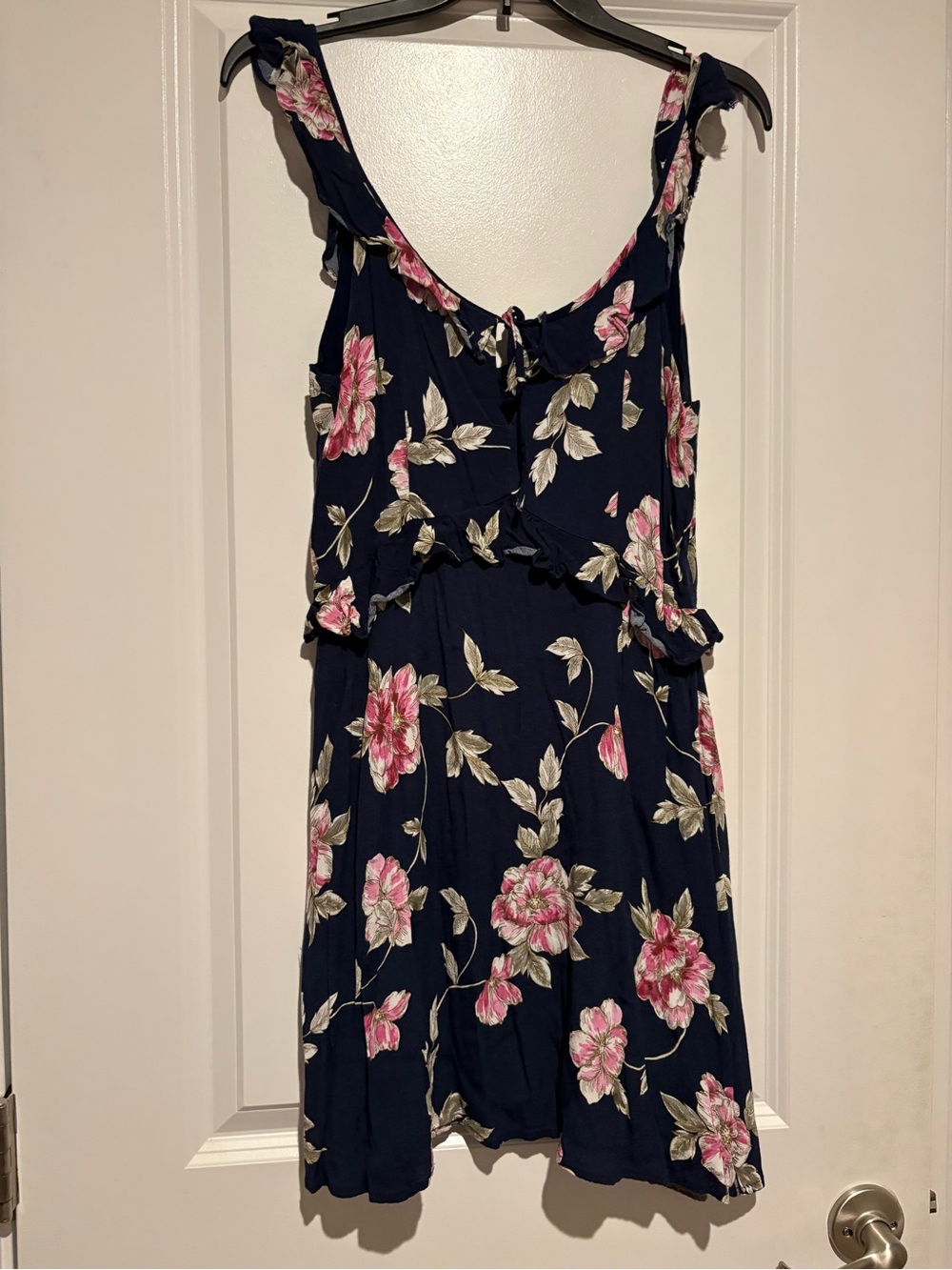 cupcakes & cashmere Navy Floral Dress with Pink Blooms